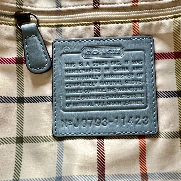 Coach Bleecker Set XL Duffle 11423 Tattersall Lining Brass Detail & Wallet - Picture 13 of 16